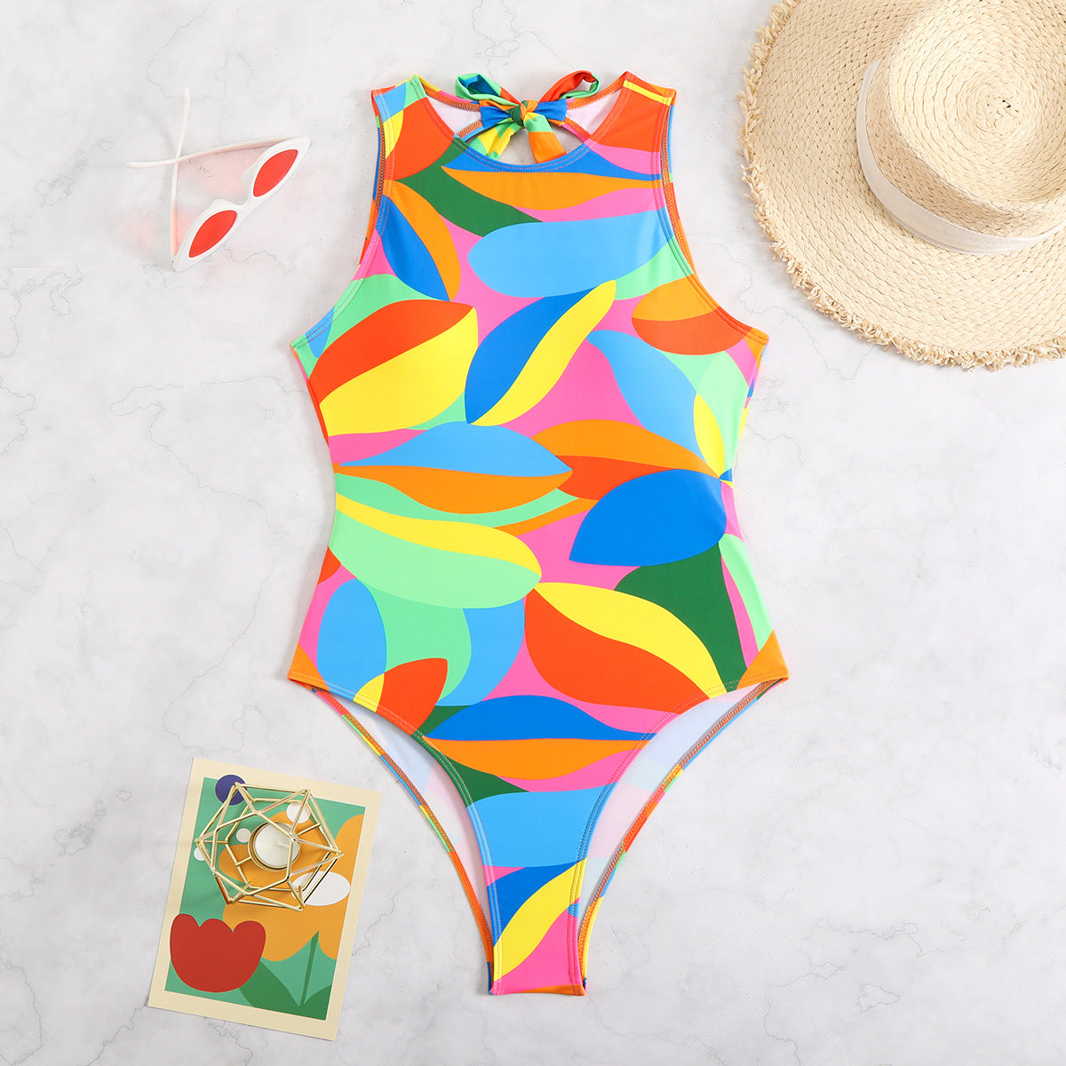 Printed Multi-color Swimsuit For Women