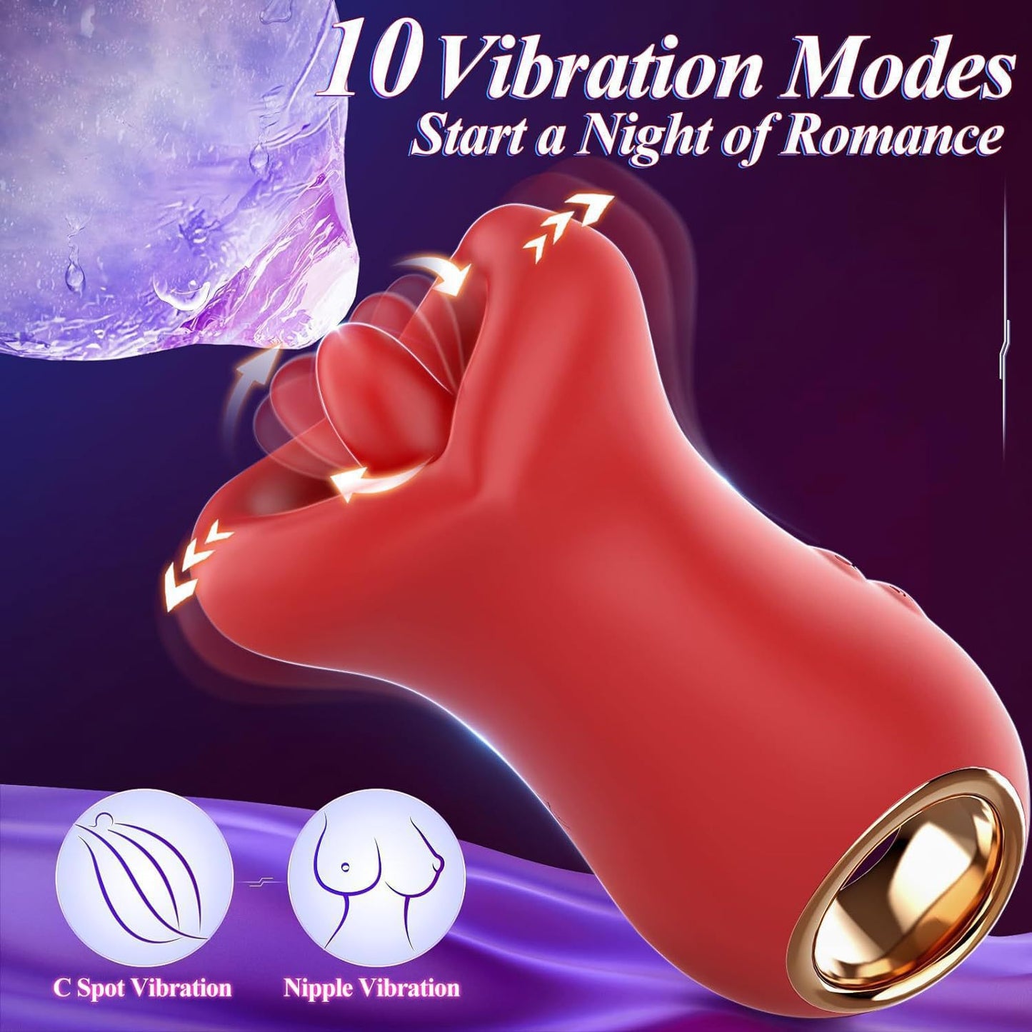 Red Lips And Big Mouth Licks Masturbation Vibrator With Tongue