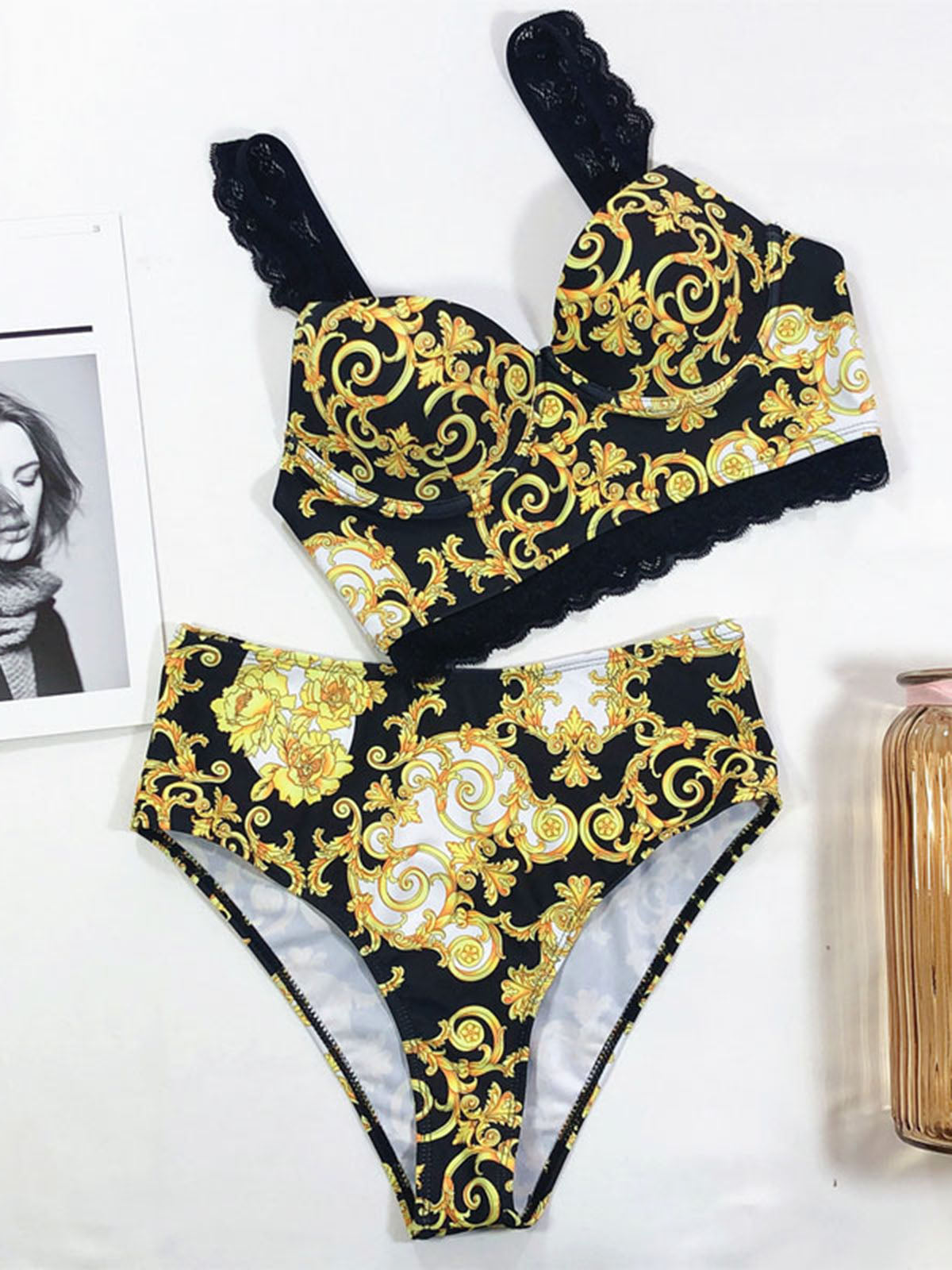 Push Up Bikini Set High Waist Swimwear