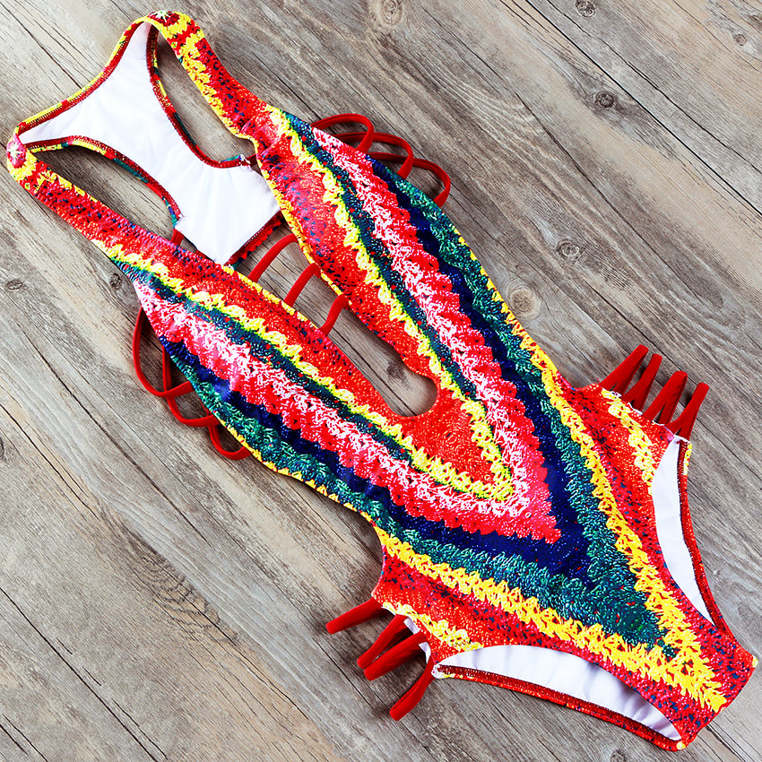 Sexy Printed Women Swimwear One Piece Swimsuit Female High Cut