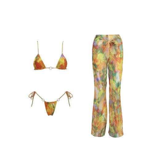 3Pcs Bikini Set Sexy Bikini Push UP Women Swimsuit Female Swimwear