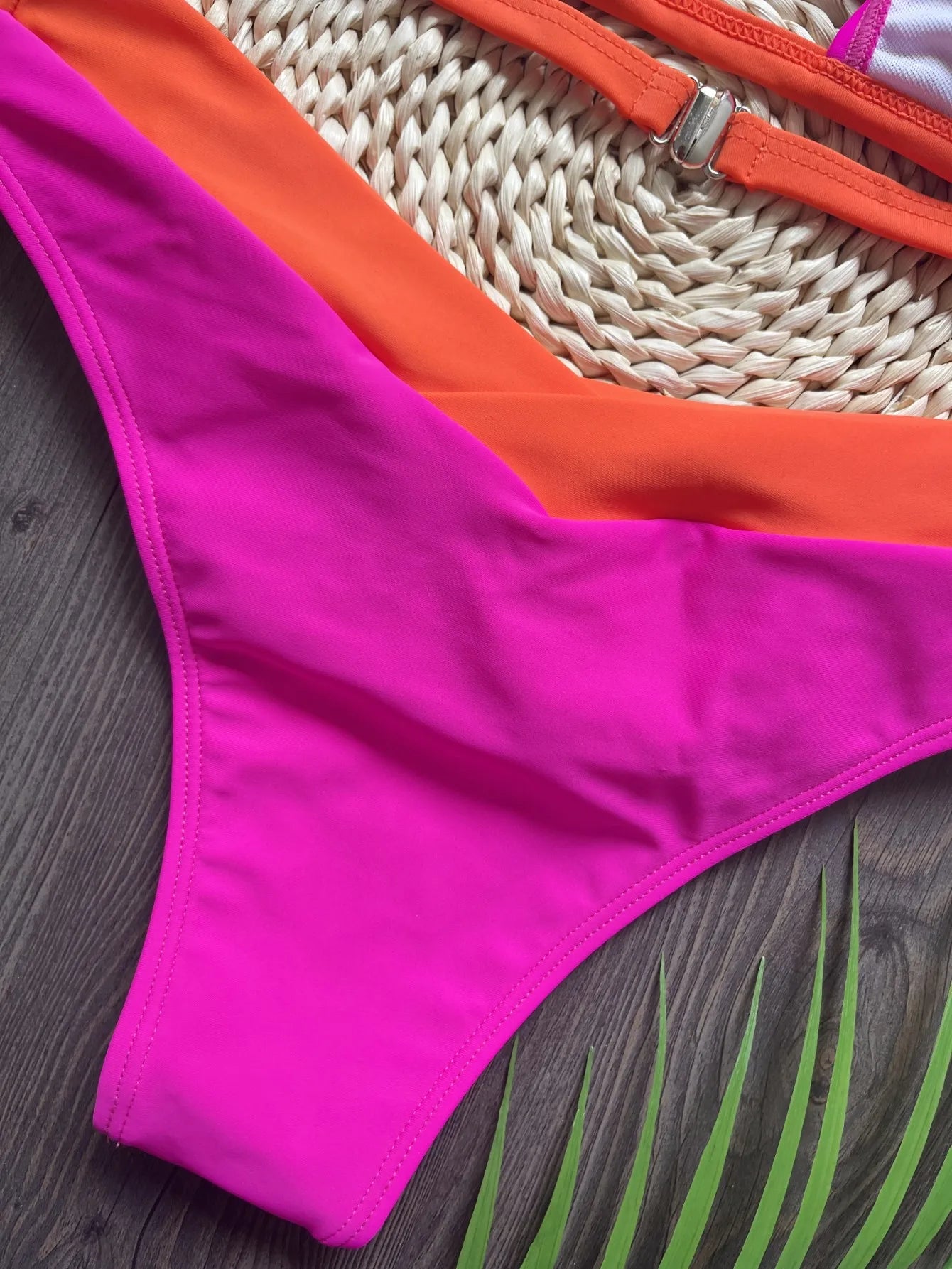 Sexy Solid Splicing Bikinis Set Women's Swimsuit Two-piece