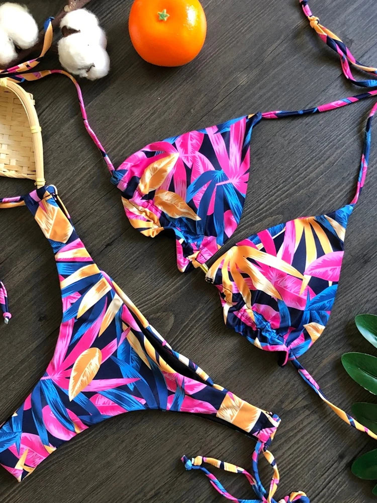Sexy Micro Bikinis Set New Swimsuit Women Feather