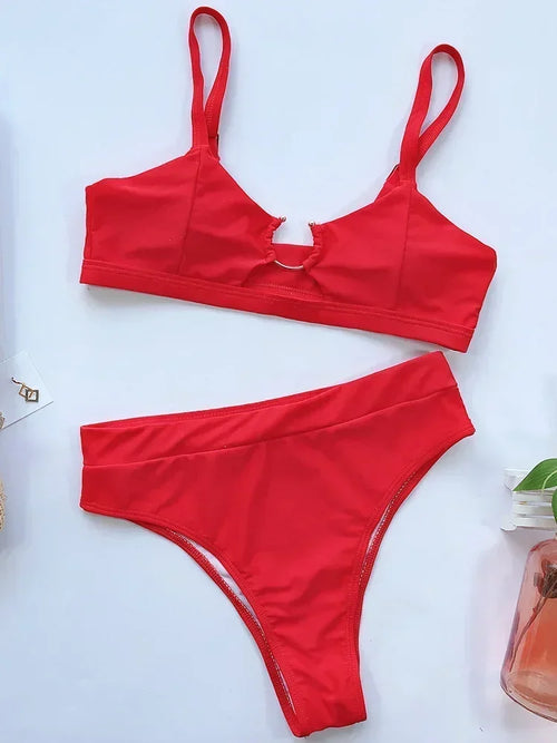 Sexy Snake Printed Female Swimsuit High Waist Bikini Women Swimwear