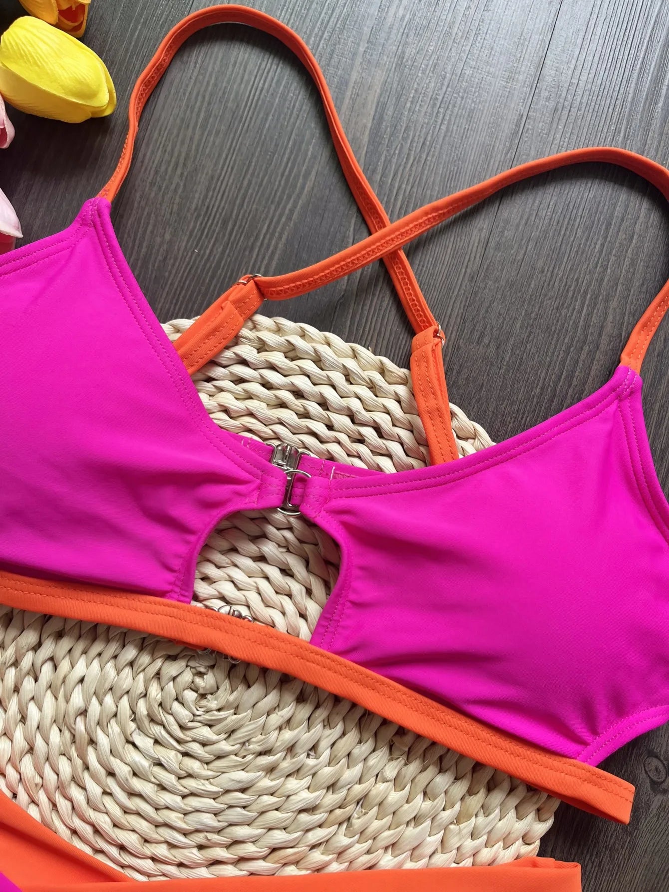 Sexy Solid Splicing Bikinis Set Women's Swimsuit Two-piece