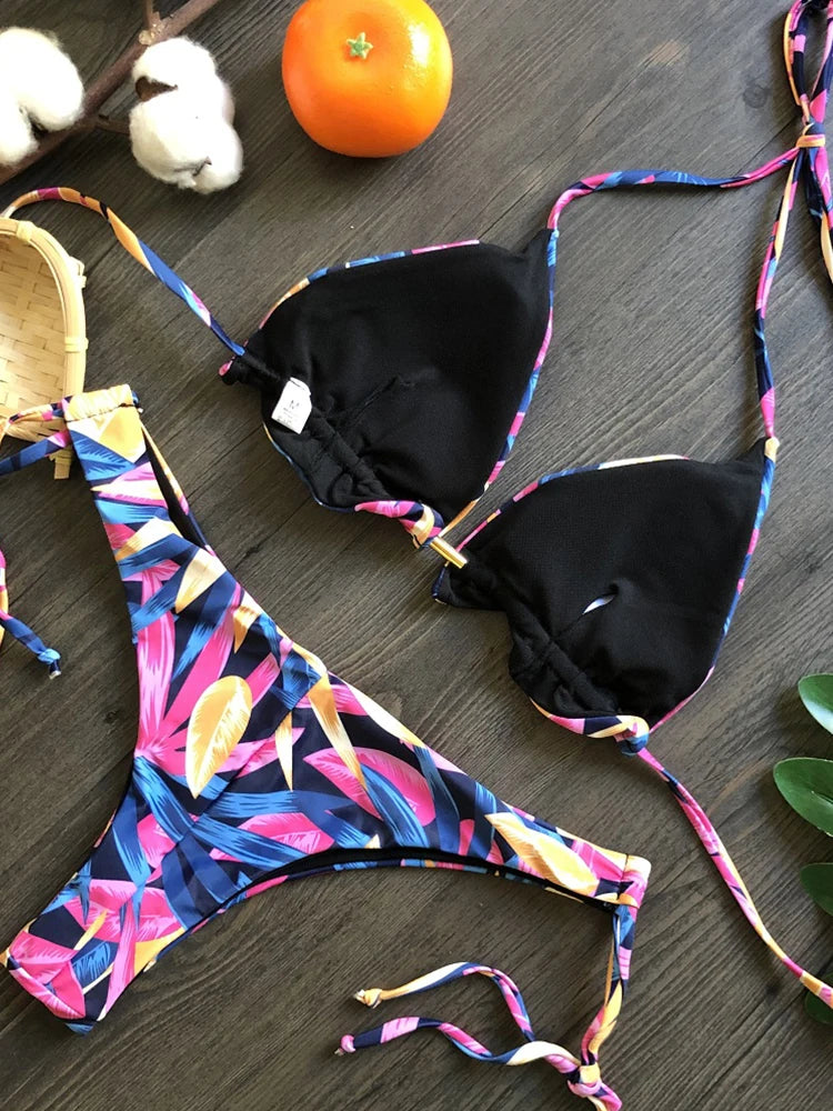 Sexy Micro Bikinis Set New Swimsuit Women Feather