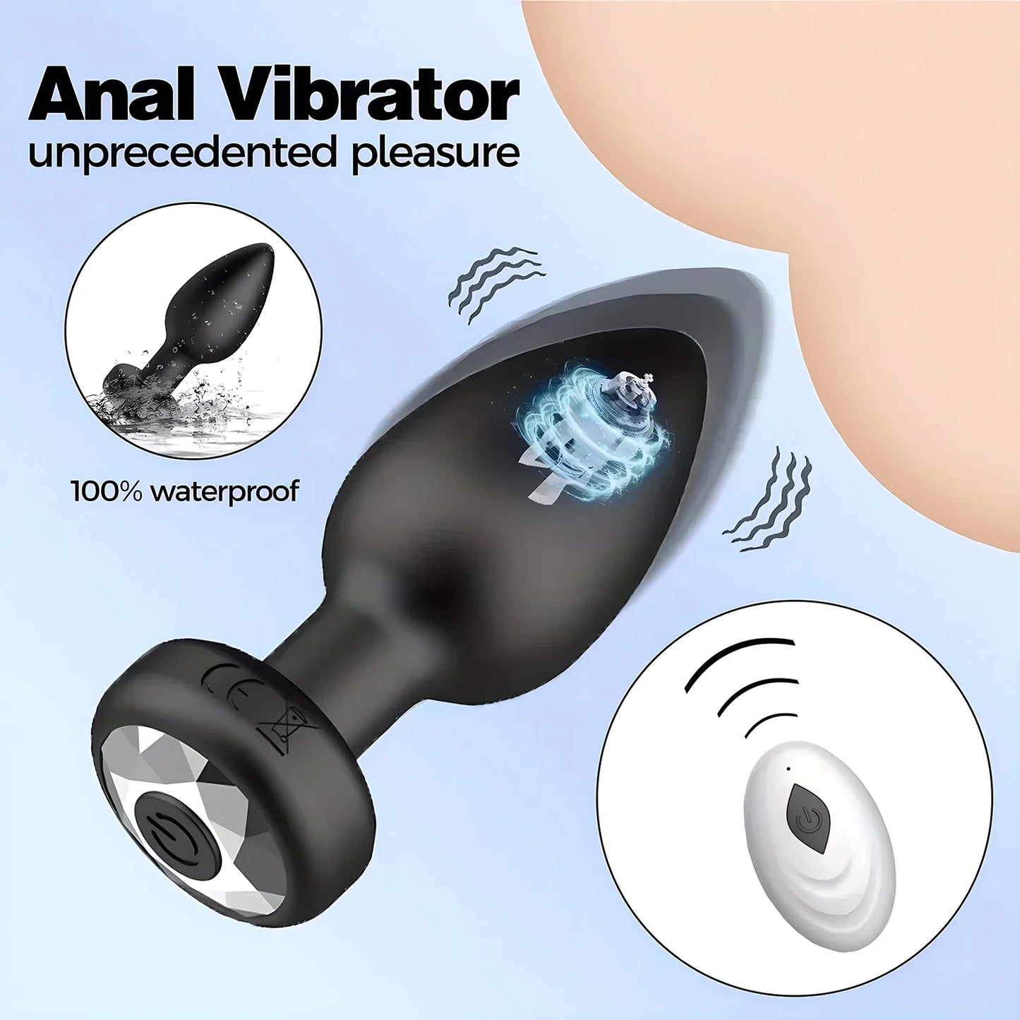 Remote Control Vibrator Butt Plug Men Prostate Massager Female