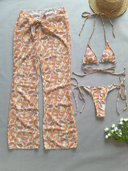 3Pcs Bikini Set Sexy Bikini Push UP Women Swimsuit Female Swimwear