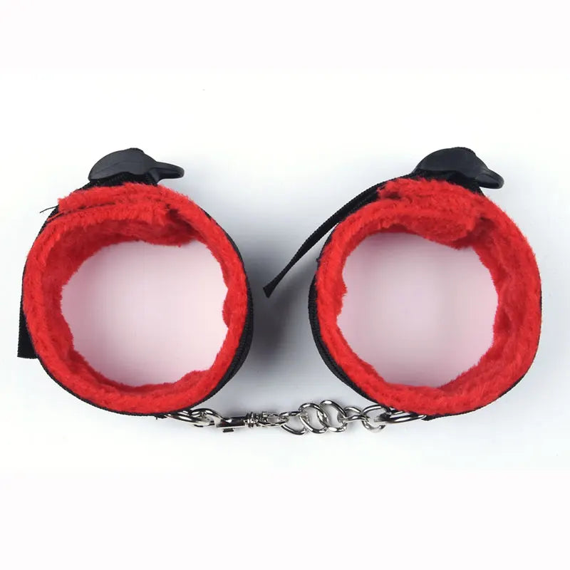 44cm PU Leather Whip Flogger Plush Nylon Plush Sex Handcuffs Bondage