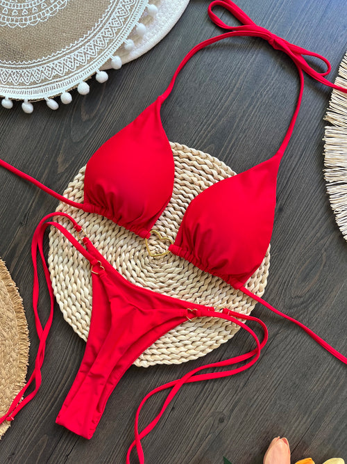 Sexy Halter Solid color Bikini Set Women's Swimsuit