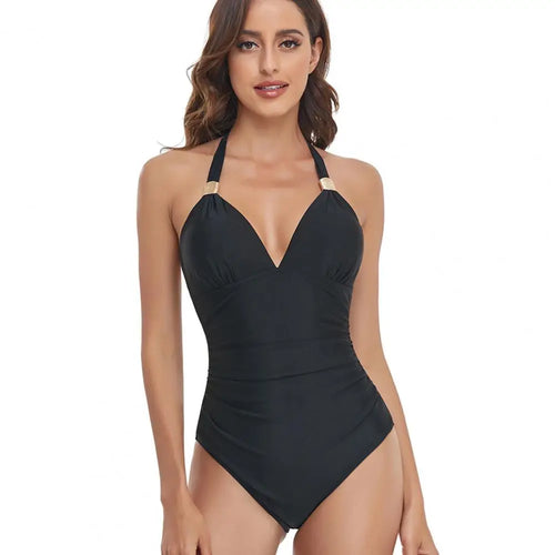 Women Swimwear High Waist Sleeveless Padded Bathing Suit One-piece