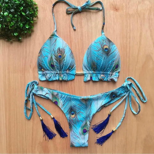 Sexy Micro Bikinis Set New Swimsuit Women Feather