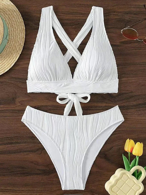 Wrinkled Crinkled Bikini Women Swimwear Female Swimsuit