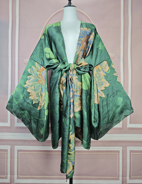 Elegant Floral Summer Sexy Lady Beach Bikini Mini Kimonos Plus Size