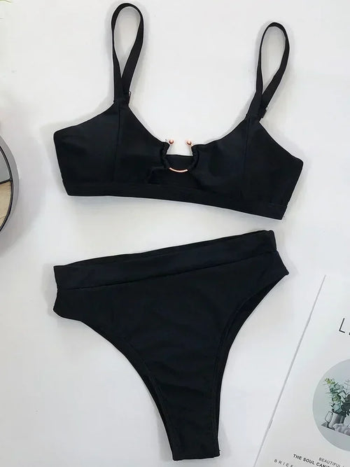 Sexy Snake Printed Female Swimsuit High Waist Bikini Women Swimwear