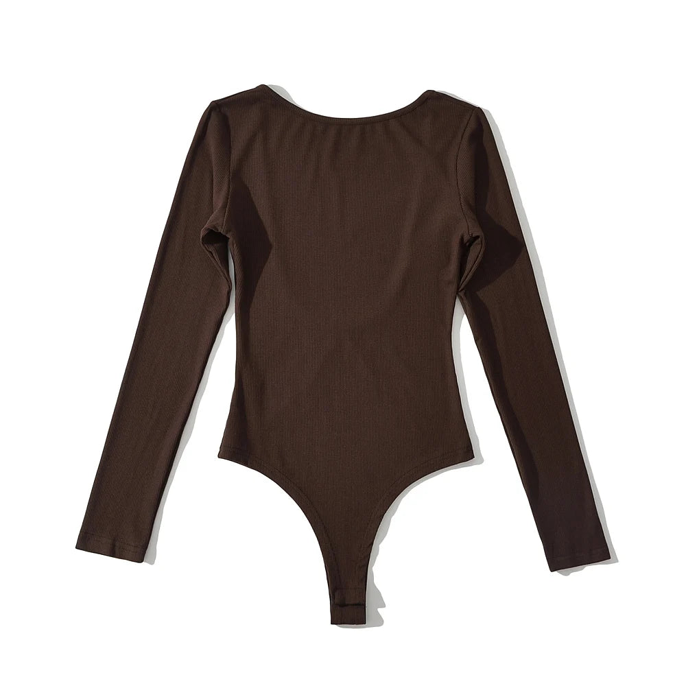 One-Line Neck Backless Bodysuit