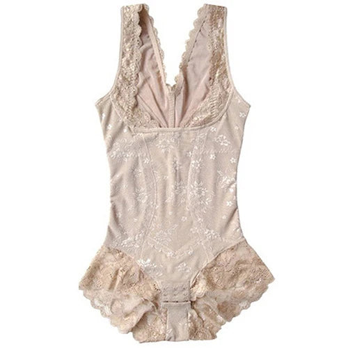 Seamless Lace-Trim Shapewear Bodysuit
