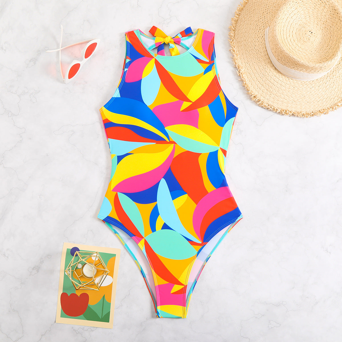 Printed Multi-color Swimsuit For Women