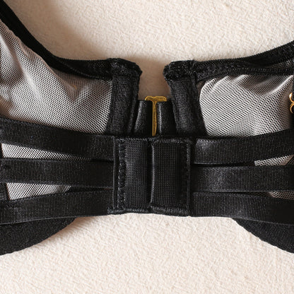 Three Piece Color Blocking Bra Thong