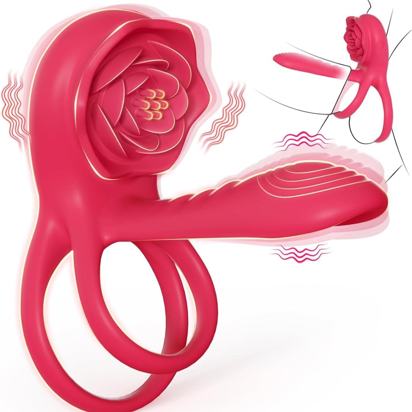 Cock Ring With Rose Clitoral Stimulator