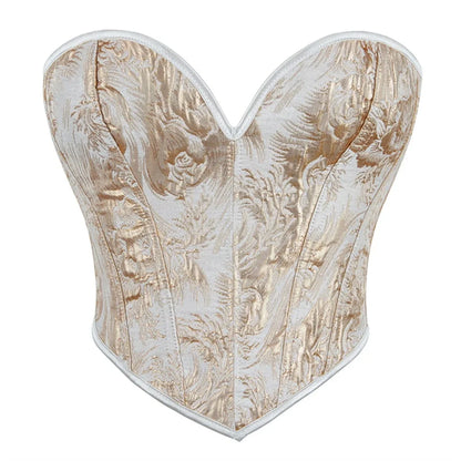Corsets Crop Tops Golden Printed Bustiers