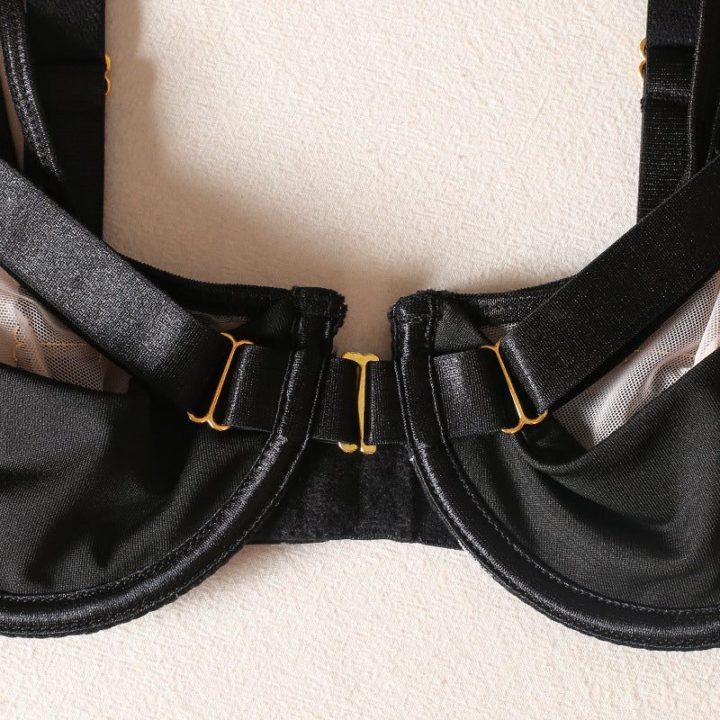 Three Piece Color Blocking Bra Thong
