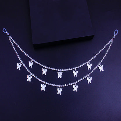 Double Red Rhinestone Nipple Body Chain