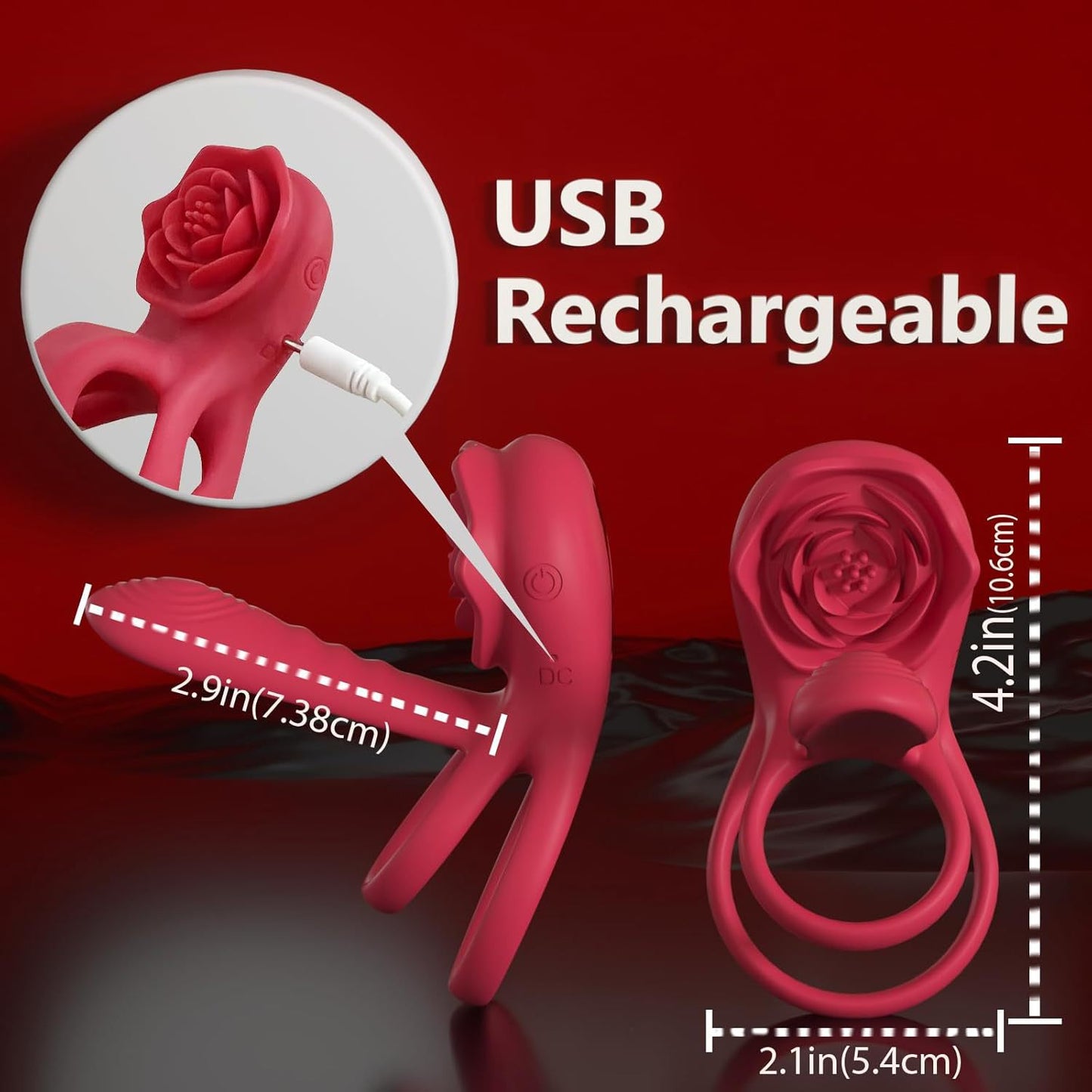 Cock Ring With Rose Clitoral Stimulator