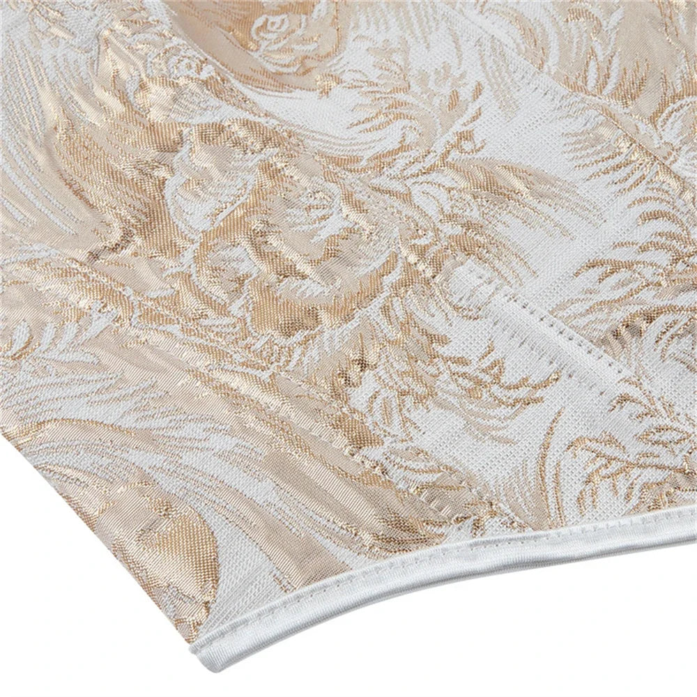 Corsets Crop Tops Golden Printed Bustiers