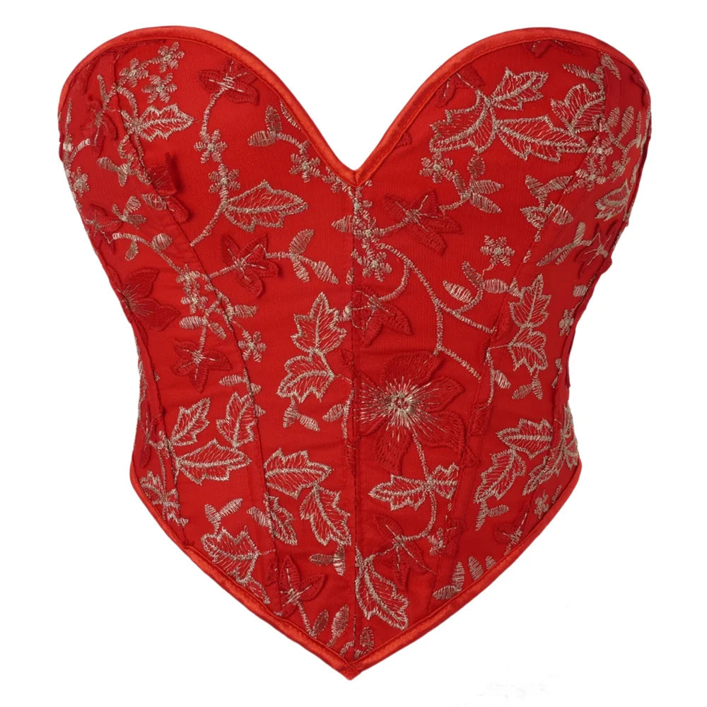 Corsets Crop Tops Golden Printed Bustiers