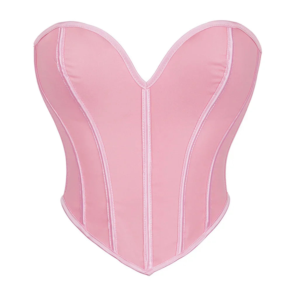 Corsets Crop Tops Golden Printed Bustiers