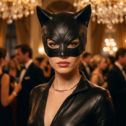 Catwoman Latex Mask — Sculpted Cat-Ear Face Mask