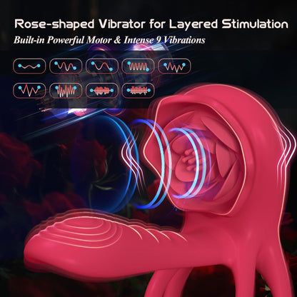 Cock Ring With Rose Clitoral Stimulator
