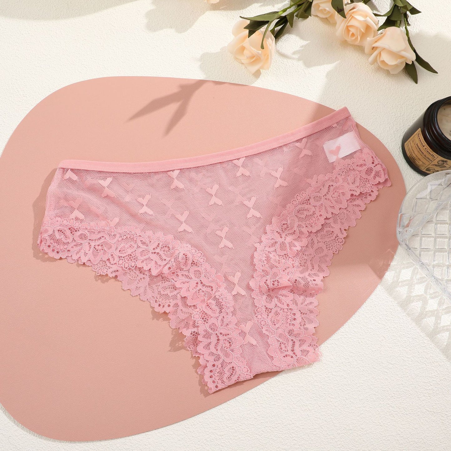 European And American Butterfly Mesh Panties Lace Edge