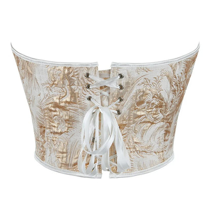 Corsets Crop Tops Golden Printed Bustiers