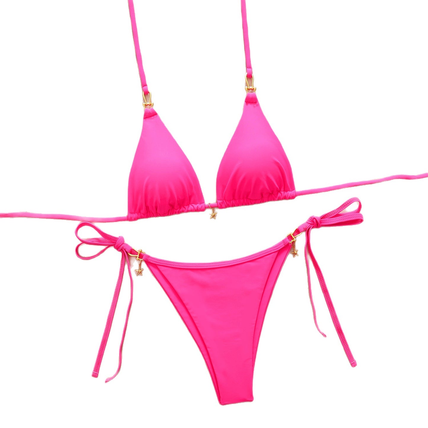 Halterneck Open-back Two-piece Swimsuit