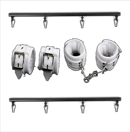 White Soft Leather Sponge Elastic Handcuffs Couple Bondage Anklecuffs