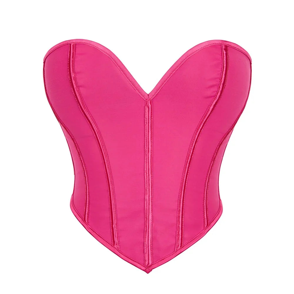 Corsets Crop Tops Golden Printed Bustiers