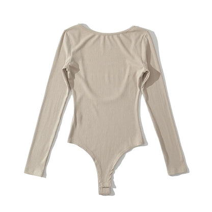 One-Line Neck Backless Bodysuit