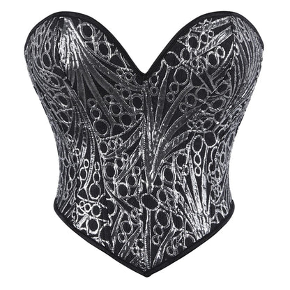 Corsets Crop Tops Golden Printed Bustiers