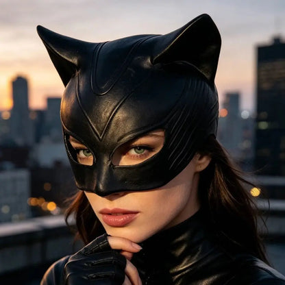 Catwoman Latex Mask — Sculpted Cat-Ear Face Mask