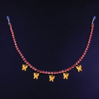 Double Red Rhinestone Nipple Body Chain