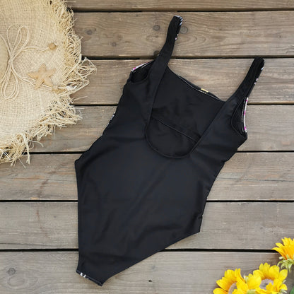 Backless Print One-piece Swimsuit For Women