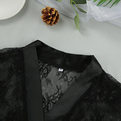 Women's Fashionable Casual Lace Lace See-through Nightgown