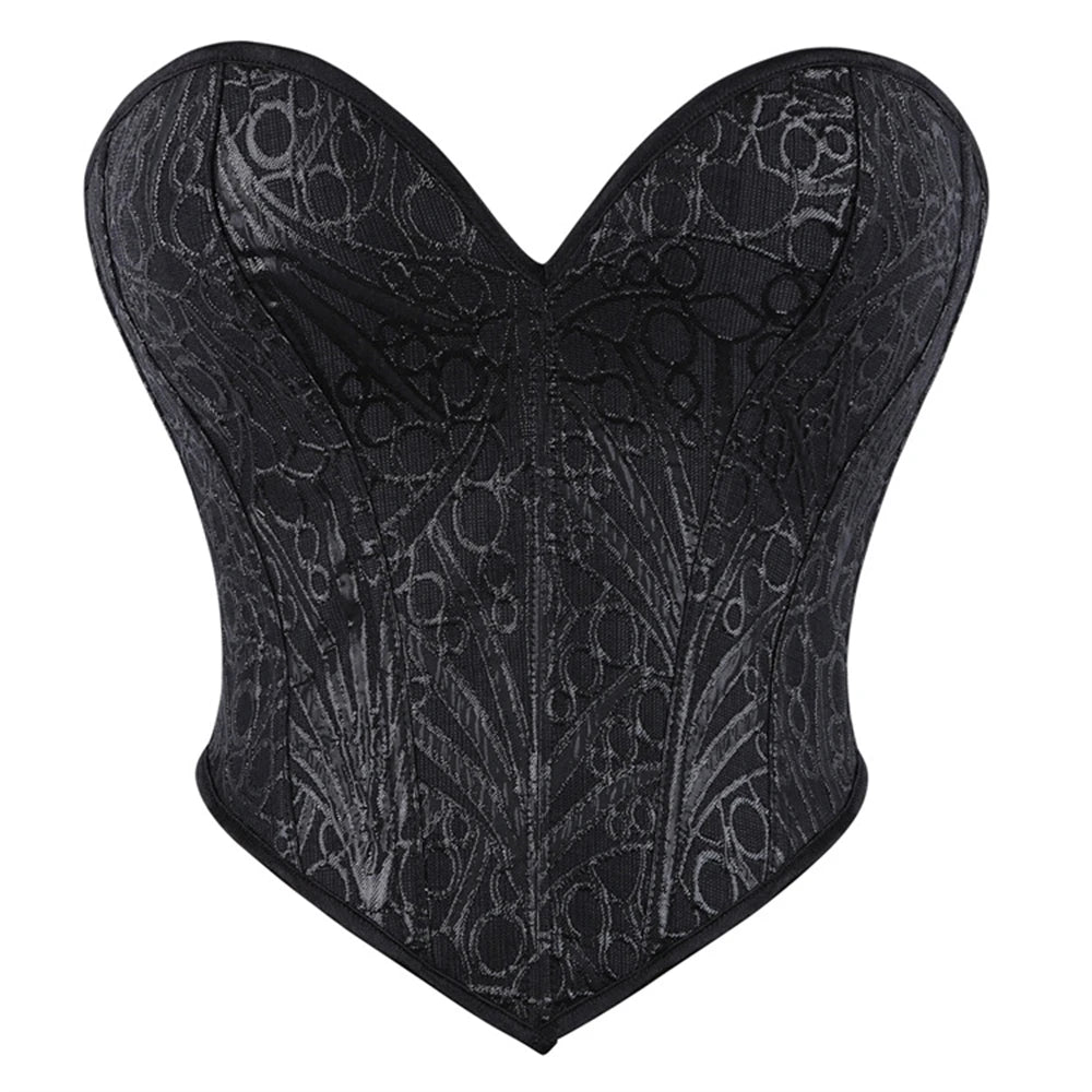 Corsets Crop Tops Golden Printed Bustiers