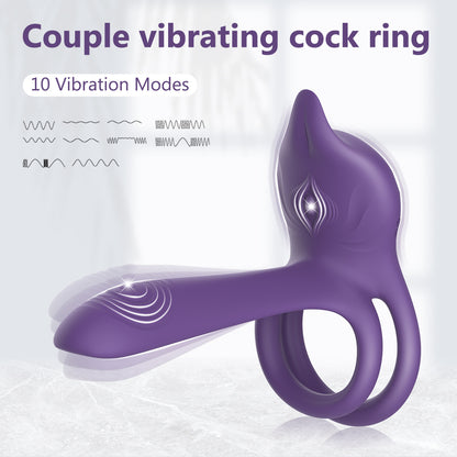Vibrator For Couple,G Spot 2 In 1 Vibrating Cock Ring With 10 Modes, Men's Penis Vibrators Clitorals Stimulator For Women,Adult Sex Toys