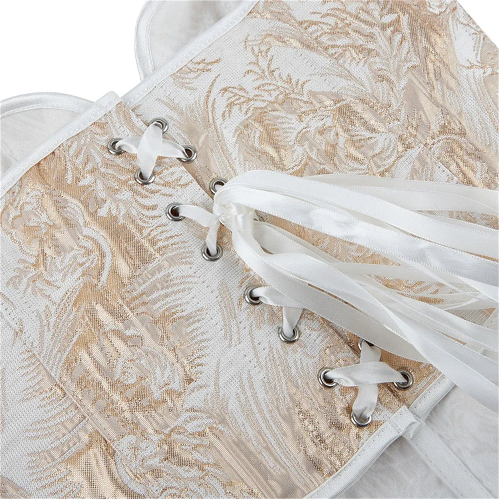 Corsets Crop Tops Golden Printed Bustiers