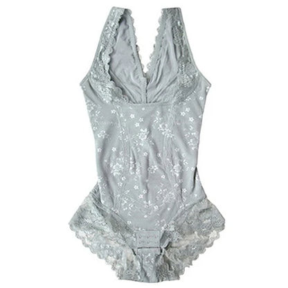 Seamless Lace-Trim Shapewear Bodysuit