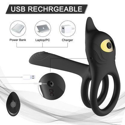 Vibrator For Couple,G Spot 2 In 1 Vibrating Cock Ring With 10 Modes, Men's Penis Vibrators Clitorals Stimulator For Women,Adult Sex Toys