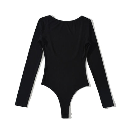 One-Line Neck Backless Bodysuit